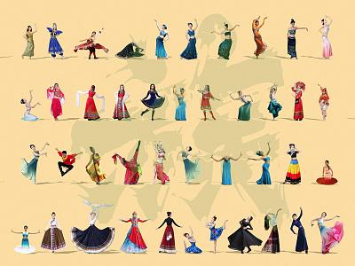 Ethnic Dance Movement Characters 3d model