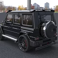Black Mercedes G Class Modified Car With Large Wheels And Rugged Front Design