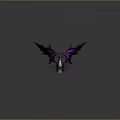 Mythical Fantasy Dragon Character With Purple Black Wings And Metallic Body In Game