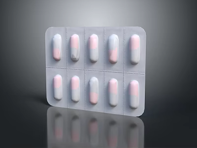 Medical Device Blister Packaging With White And Pink Capsules In Transparent Design 3d model