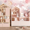 Modern Bookcase Children's Bookcase Decorative Cabinet 3d model