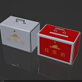 Two White And Red Ballot Boxes With Chinese Characters And Icon Design