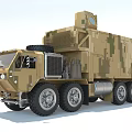 Military Green Camouflage Large Utility Vehicle With Multi Wheeled Design And Roof Equipment