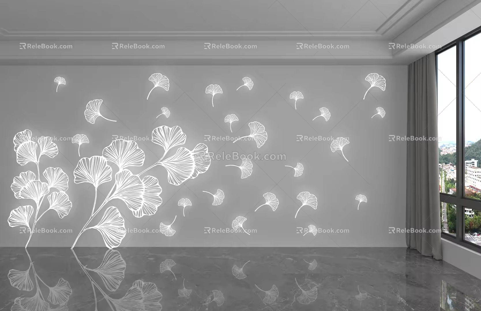 Modern background wall 3d model