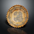 Elegant Decorative Plate With Scalloped Edge And Intricate Floral Design Perfect For Home Decor