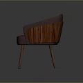Modern Purple Upholstered Armchair With Curved Backrest Wooden Accents And Tapered Legs