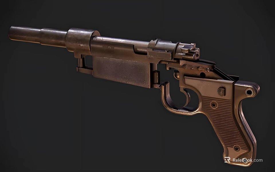 Classic Metal Rifle With Wooden Grip Barrel Magazine And Detailed Design 3d model 