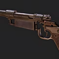 Classic Metal Rifle With Wooden Grip Barrel Magazine And Detailed Design