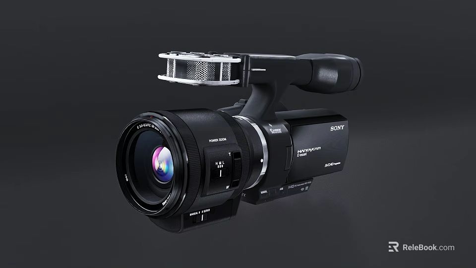 Professional HD Digital Video Camera With High Resolution Lens And Ergonomic Grip 3d model 