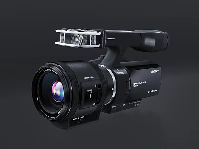 Professional HD Digital Video Camera With High Resolution Lens And Ergonomic Grip 3d model