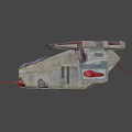 Futuristic Fighter Jet 3D Model With Gray Body Red Accents And Unique Wing Structure