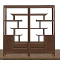 Wooden Bogu Shelf With Multi tiered Shelves And Drawers For Display Storage
