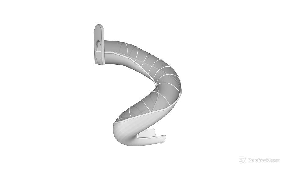 Curved Playground Slide for Kids Indoor Outdoor Safe Fun Play Equipment 3d model 