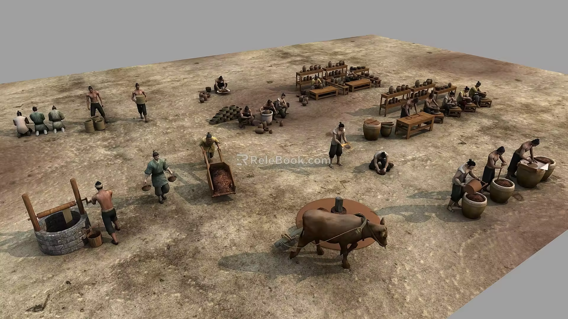 Characters Ancient Pottery Figures Collection 3d model