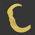 Crescent Shaped Animal Horn With Amber Crystals And Natural Texture On Dark Background