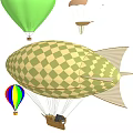 Amusement Equipment Featuring Colorful Hot Air Balloons and Playful Airships with Various Designs