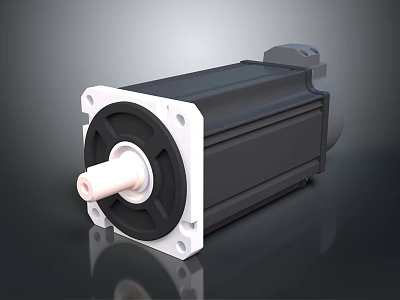 Heavy Duty Industrial Electric Motor With Flange Mounting And Shaft Housing Design 3d model