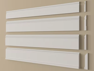 White Decorative Wall Molding Strips For Interior Decoration Various Styles 3d model