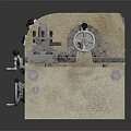 Industrial Metalworking Lathe Machine With Headstock Tool Rest Bed And Control Panel