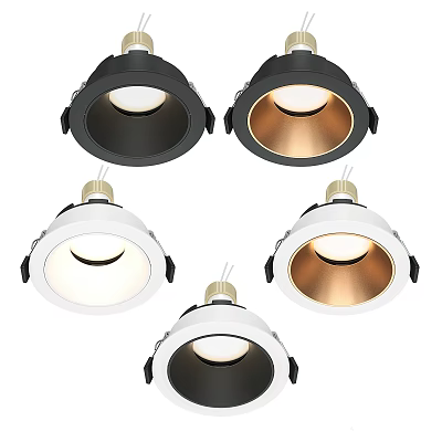 Modern Design Black White Gold LED Downlights and Spotlights Ceiling Fixtures 3d model