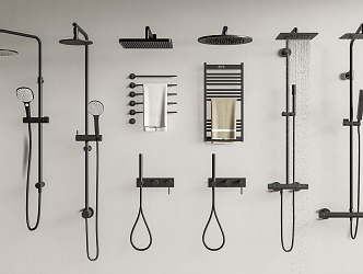 Modern Shower Towel Rack 3d model