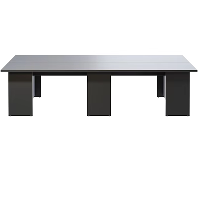 Modern Minimalist Office Desk With Sleek Metal Frame And Smooth Surface Top Design 3d model