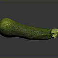 Fresh Green Zucchini Vegetable Showing Natural Curved Shape and Smooth Skin