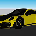 Golden Sports Car Featuring Black Roof Accents Rear Spoiler And Wheels
