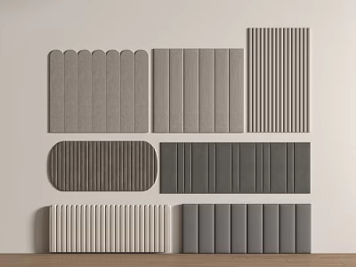 Decorative Wall Panels With Textured Patterns In Gray Tones For Interior Design 3d model