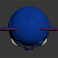 Blue Mickey Mouse Head Shaped Helmet With Red Rimmed Ears Transparent Goggles And Silver Parts