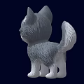 Cute Little Wolf Toy With Gray And White Fur And Yellow Eyes