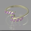 Elegant Silver Ring With Pink Gemstones Twisted Design Fashion Clothing Accessory