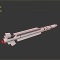 White Streamlined Missile With Red Tail Nozzle And Military Weapon Design