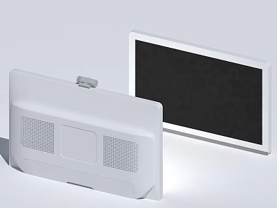 Sleek Modern White Electronic Display Devices With Black Screen And Speaker Grilles 3d model
