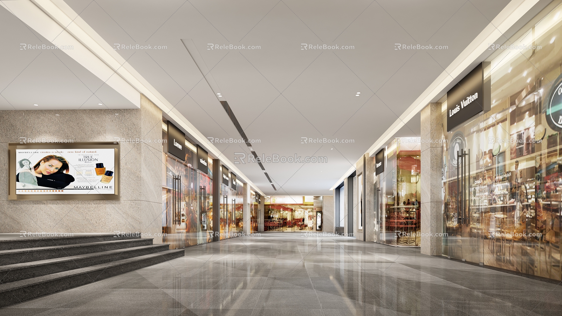 Underground shopping mall of modern shopping mall 3d model