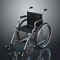Durable Industrial Wheelchair With Steel Frame And Black Seat For Mobility Support