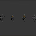 Four Fantasy Armored Characters As Creatures With Detailed Armor And Weapons