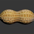 Golden Yellow Peanut Shaped Dessert With Intricate Grid Pattern Surface Design 3d model