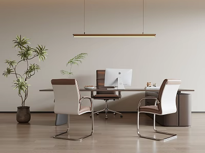 Modern Italian Office Desk and Chair Chandelier Office Desk Office Chair 3d model