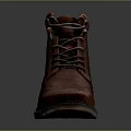Red Leather Brogue Boots With Lace Up Design Perforated Toe And Leather Sole