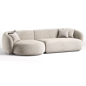 Cream style multi-person sofa double sofa leisure sofa living room sofa office sofa L-shaped sofa 3d model