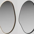 Modern Irregular Shape Mirrors With Gold And Black Frames For Wall Decor
