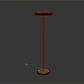 Modern Floor Lamp With Red Shade Black Pole Red Base And Power Cord