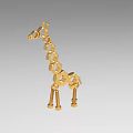 Elegant Golden Giraffe Decorative Figurine Made of Connected Circular Rings