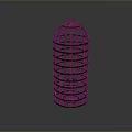 Cylindrical Metal Birdcage With Grid Structure And Hanging Hook For Household Use