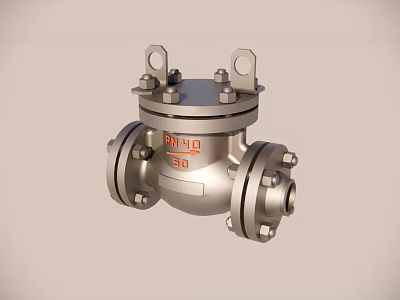 Industrial Metal Valve With PN10 Pressure Rating DN50 Size Flanged Connection And Lifting Lugs 3d model