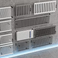 Modern Wall Mounted Radiators in Various Styles and Colors on Tile Wall