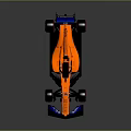 Orange Formula 1 Race Car With Aerodynamic Design Large Tires Rear Wing And Sponsor Logos