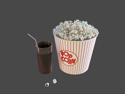 Modern Popcorn Coke Popcorn 3d model