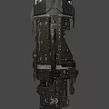 Futuristic Mechanical Structure Design With Metallic Panels Illuminated Sections And Industrial Details